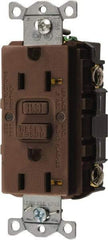 Hubbell Wiring Device-Kellems - 1 Phase, 5-20R NEMA, 125 VAC, 20 Amp, GFCI Receptacle - 2 Pole, Back and Side Wiring, Commercial Grade - Industrial Tool & Supply