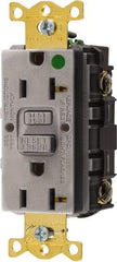 Hubbell Wiring Device-Kellems - 1 Phase, 5-20R NEMA, 125 VAC, 20 Amp, GFCI Receptacle - 2 Pole, Back and Side Wiring, Hospital Grade - Industrial Tool & Supply