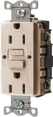 Hubbell Wiring Device-Kellems - 1 Phase, 5-15R NEMA, 125 VAC, 15 Amp, GFCI Receptacle - 2 Pole, Back and Side Wiring, Commercial Grade - Industrial Tool & Supply