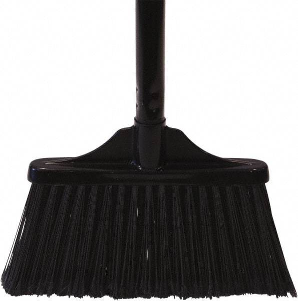 O-Cedar - 10" Wide, Black PET Bristles, 30" Metal Handle, Angled Broom - Flagged - Industrial Tool & Supply