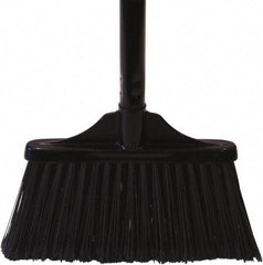 O-Cedar - 10" Wide, Black PET Bristles, 30" Metal Handle, Angled Broom - Flagged - Industrial Tool & Supply