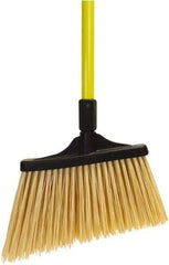 O-Cedar - 13" Wide, Yellow PET Bristles, 48" Fiberglass Handle, Angled Broom - Flagged - Industrial Tool & Supply