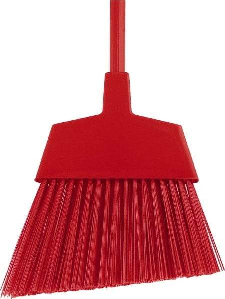 O-Cedar - 12" Wide, Red Polypropylene Bristles, 48" Metal Handle, Angled Broom - 48 Inch Handle Length - Industrial Tool & Supply
