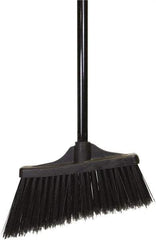 O-Cedar - 10" Wide, Black PET Bristles, 48" Metal Handle, Angled Broom - Flagged - Industrial Tool & Supply