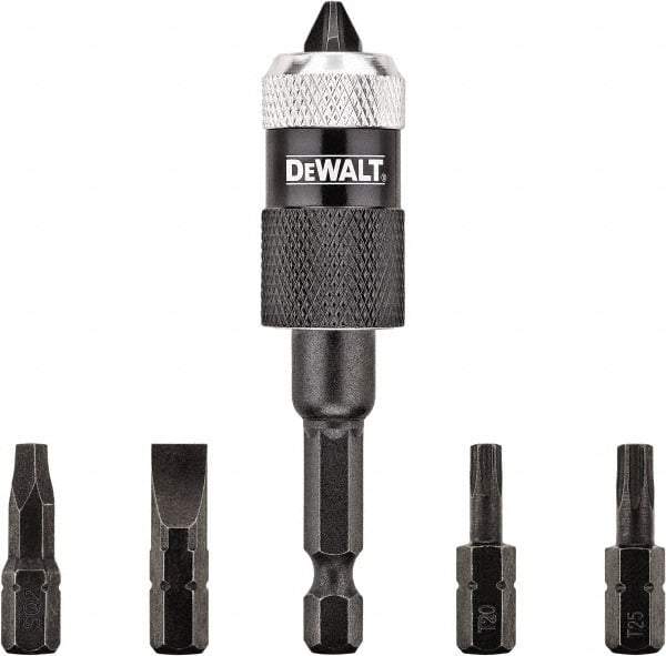 DeWALT - 6 Piece, Screwdriver Bit Set - #2, 1/4" Drive, Slotted, Phillips, Square Point - Industrial Tool & Supply