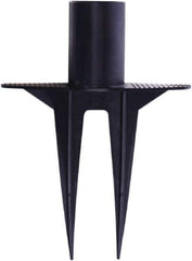 Banner Stakes - 11-5/8" High x 9" Long x 3-3/8" Wide Barrier Stanchion Spike - Nylon/Polyester, Matte Finish, Black, Use with Banner Stakes Plus Stakes - Industrial Tool & Supply