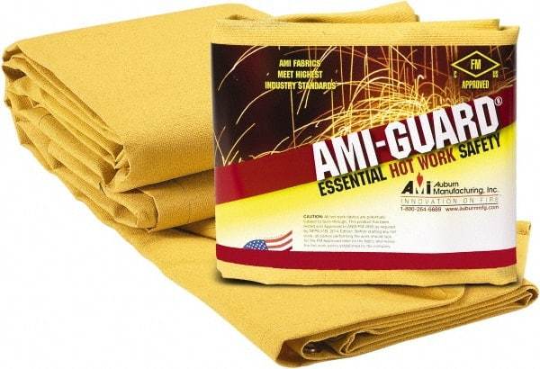 Auburn Mfr - 8' High x 6' Wide x 0.03" Thick Fiberglass Welding Curtain - Yellow, Grommet - Industrial Tool & Supply