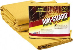 Auburn Mfr - 8' High x 6' Wide x 0.03" Thick Fiberglass Welding Curtain - Yellow, Grommet - Industrial Tool & Supply