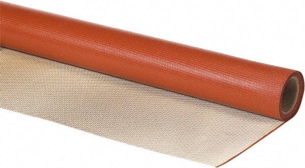 Auburn Mfr - 3' Wide x 0.047" Thick Silica Welding Cloth Roll - Red & Tan - Industrial Tool & Supply