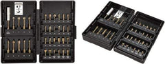VEGA Industries - 34 Piece, Impact Driver Bit Set - #1 to #3, 1/4" Hex Drive, 5/32 to 1/4", 4 to 6mm Hex, Phillips, Square, Torx, Slotted, Hex Point - Industrial Tool & Supply
