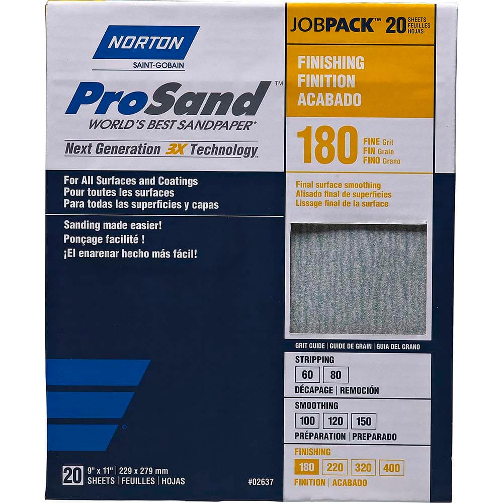 Norton - Sanding Sheets Abrasive Material: Aluminum Oxide Grade: Fine - Industrial Tool & Supply