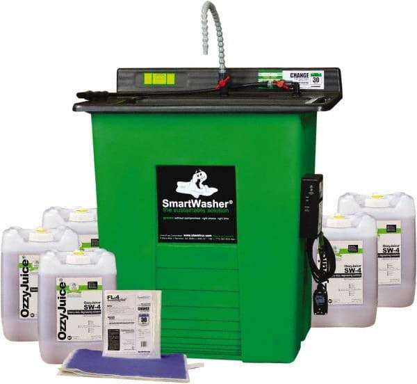 CRC - Free Standing Water-Based Parts Washer - 25 Gal Max Operating Capacity, HDPE Tank, 40" High x 35-1/2" Long x 26-1/2" Wide, 110 Input Volts - Industrial Tool & Supply