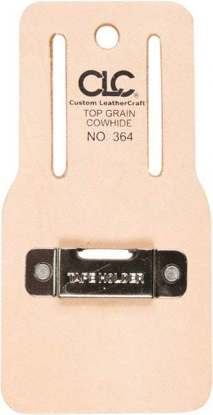 CLC - Tape Measure Holster with 1 Pocket - Leather/Steel, Natural (Color) - Industrial Tool & Supply