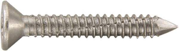 Powers Fasteners - 1/4" Diam, 2-3/4" OAL, Phillips Drive, Concrete Screw & Masonry Fastener - Stainless Steel, Passivated Finish, Includes #3 Phillips Bit - Industrial Tool & Supply