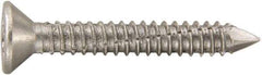 Powers Fasteners - 1/4" Diam, 1-1/4" OAL, Phillips Drive, Concrete Screw & Masonry Fastener - Stainless Steel, Passivated Finish, Includes #3 Phillips Bit - Industrial Tool & Supply