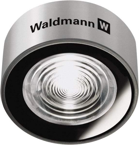 Waldmann Lighting - 24 VDC, 11 Watt, LED, Spot Machine Light - Direct Mount, 0.2m Cord, IP67, Silver - Industrial Tool & Supply