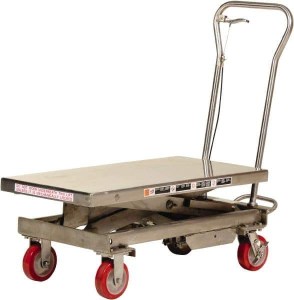 Vestil - 1,000 Lb Capacity Manual Scissor Lift - 17" to 40" Lift Height, 40" Platform Length x 20-1/2" Platform Width - Industrial Tool & Supply