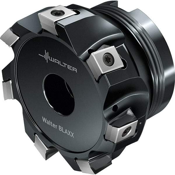 Walter - 9 Inserts, 101.6mm Cut Diam, 38.1mm Arbor Diam, Indexable Square-Shoulder Face Mill - 0° Lead Angle, 50.01mm High, Series F5141-B1-LN13_INCH - Industrial Tool & Supply