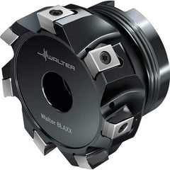 Walter - 9 Inserts, 101.6mm Cut Diam, 38.1mm Arbor Diam, Indexable Square-Shoulder Face Mill - 0° Lead Angle, 50.01mm High, Series F5141-B1-LN13_INCH - Industrial Tool & Supply