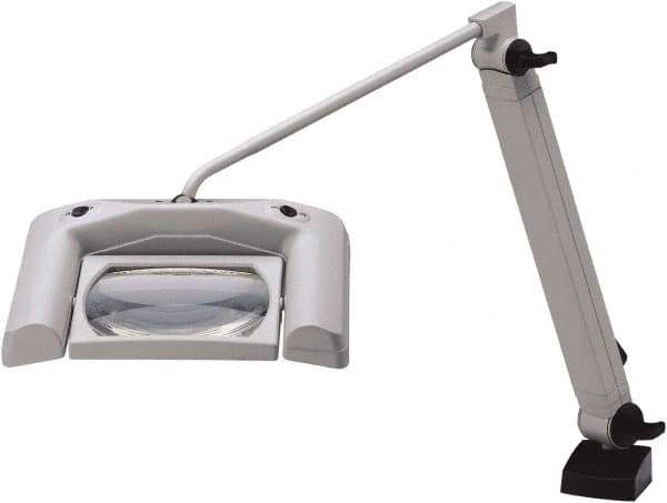 Waldmann Lighting - 35 Inch, Articulated, Clamp Mounted, LED, White, Magnifying Task Light - 13.20 Watt, 120 Volt, 1.75x Magnification, 165mm Wide - Industrial Tool & Supply