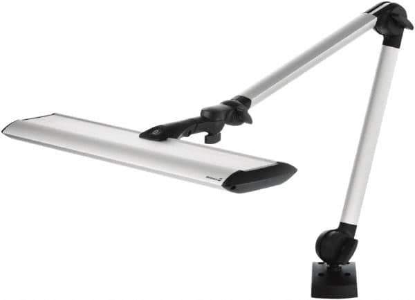 Waldmann Lighting - 40 Inch, Articulated, Clamp Mounted, LED, Silver, General Purpose Task Light - 34 Watt, 100 to 240 Volt, Nonmagnifying - Industrial Tool & Supply