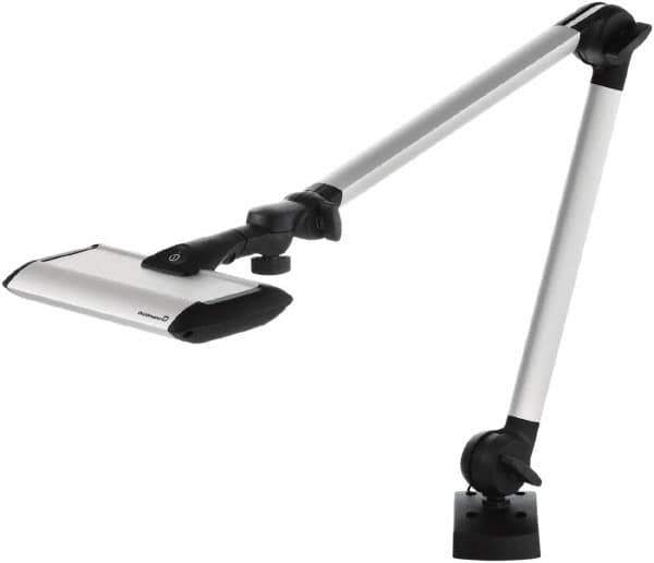 Waldmann Lighting - 40 Inch, Articulated, Clamp Mounted, LED, Silver, General Purpose Task Light - 14 Watt, 100 to 240 Volt, Nonmagnifying - Industrial Tool & Supply
