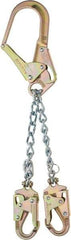 MSA - 6' Long, 310 Lb Capacity, 2 Leg Locking Snap Hook Harness Lanyard - Webbing, Locking Rebar Hook Anchorage Connection - Industrial Tool & Supply