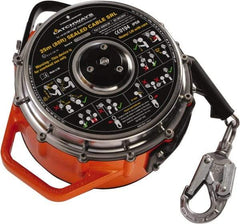 MSA - 85' Long, 310 Lb Capacity, Stainless Steel Cable Self-Retracting Lanyard - Steel Locking Snap Hook Connector, Stainless Steel Swivel - Industrial Tool & Supply