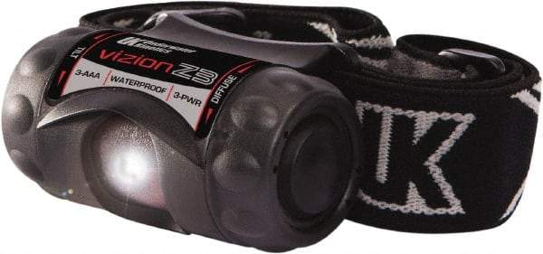 Underwater Kinetics - White LED Bulb, 210 Lumens, Hands-free Flashlight - Black Plastic Body, 3 AAA Alkaline Batteries Included - Industrial Tool & Supply