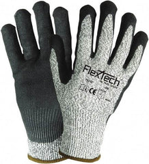 Wells Lamont - Size 2XL (11), ANSI Cut Lvl 5, Nitrile Coated HPPE Fiber/Stainless Steel Cut Resistant Gloves - Palm & Fingertips Coated, Black/Salt & Pepper, Paired - Industrial Tool & Supply
