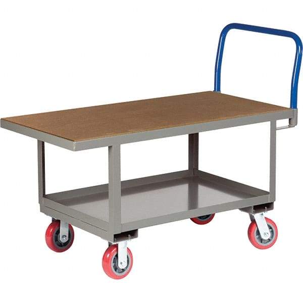 Little Giant - 2,000 Lb Capacity Steel Platform Truck - Steel Deck, 30" OAW, 49-1/2" Platform Length, Polyurethane Casters - Industrial Tool & Supply