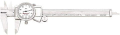 Starrett - 0" to 6" Range, 0.001" Graduation, 0.1" per Revolution, Dial Caliper - White Face, 1.5" Jaw Length, Accurate to 0.001" - Industrial Tool & Supply
