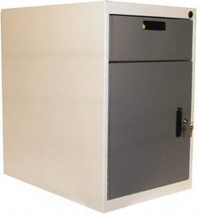 Proline - 1 Drawer, Modular Storage Cabinet - 16 Gauge Steel, 18" Wide x 26" Deep x 27-1/2" High, Blue/White - Industrial Tool & Supply