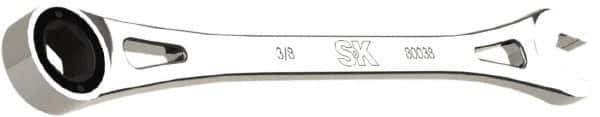 SK - 3/8" 6 Point Combination Wrench - 7-3/4" OAL, Steel, Full Polish Finish - Industrial Tool & Supply