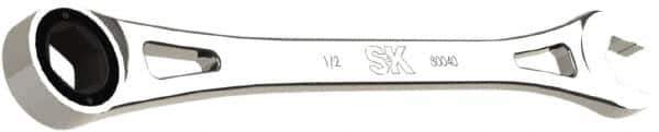SK - 1/2" 6 Point Combination Wrench - 9.06" OAL, Steel, Full Polish Finish - Industrial Tool & Supply