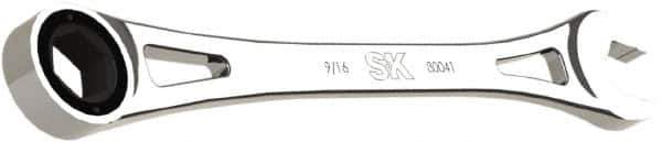 SK - 9/16" 6 Point Combination Wrench - 9.44" OAL, Steel, Full Polish Finish - Industrial Tool & Supply