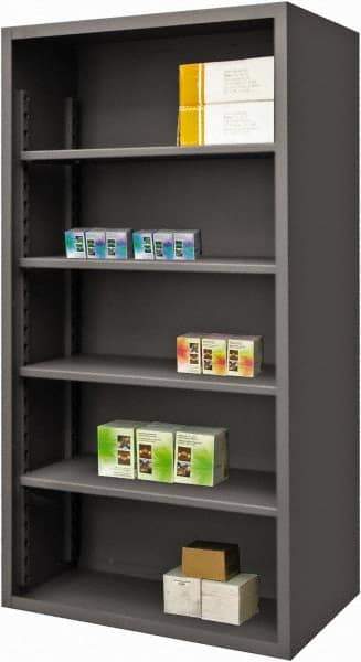 Durham - 4 Shelves, 6,600 Lb Capacity, Closed Shelving System - 60" Wide x 24" Deep x 72" High, Gray - Industrial Tool & Supply