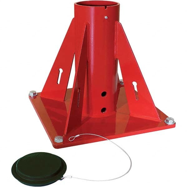 THERN - Davit Crane Bases Base Type: Pedestal Base Finish/Coating: Red Powder Coat - Industrial Tool & Supply