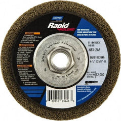 Norton - 4-1/2" Wheel Diam, 4/5" Wheel Thickness, 5/8" Arbor Hole, Type 27 Depressed Center Wheel - Fine Grade, Aluminum Oxide - Industrial Tool & Supply