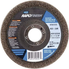 Norton - 4-1/2" Medium Grade Aluminum Oxide Deburring Disc - 7/8" Center Hole, Arbor Connection - Industrial Tool & Supply
