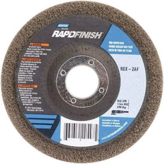 Norton - 4-1/2" Fine Grade Aluminum Oxide Deburring Disc - 7/8" Center Hole, Arbor Connection - Industrial Tool & Supply