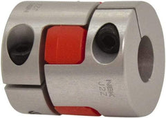 NBK - 9.525 to 16mm Bore, Jaw-Type Flexible Coupling - 30mm OD, 35mm OAL, Aluminum Alloy, Clamp Style - Industrial Tool & Supply