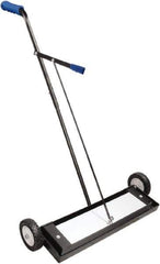 Shields Magnetics - 24" Long Push Magnetic Sweeper with Wheels - 4" Wide x 2" High x 36" Long, 7" Wheel Diam, 2" Clearance - Industrial Tool & Supply