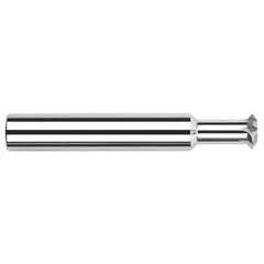 Harvey Tool - 1/2° 1/2" Cut Diam, 0.196" Cut Width, 1/2" Shank, Solid Carbide Double-Angle Cutter - Exact Industrial Supply