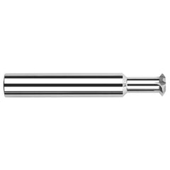 Harvey Tool - 3/16° 3/16" Cut Diam, 0.103" Cut Width, 3/16" Shank, Solid Carbide Double-Angle Cutter - Exact Industrial Supply