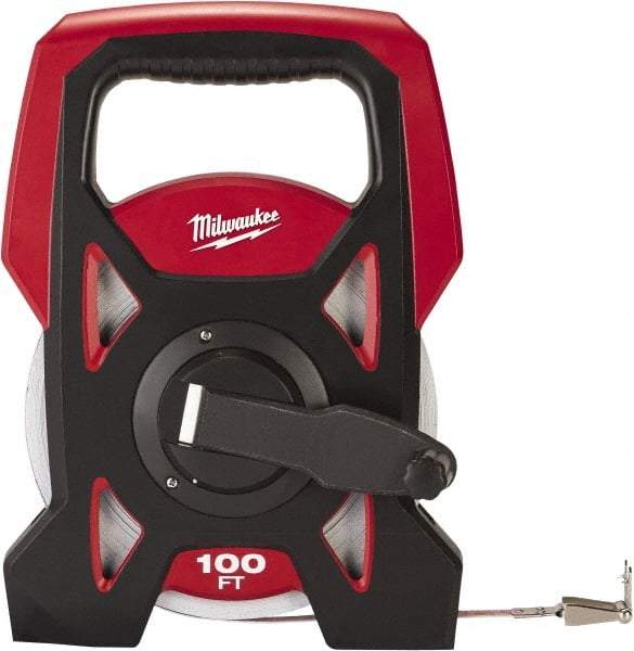 Milwaukee Tool - 100' x 3/8" Tape Measure - 1/16" Graduation - Industrial Tool & Supply