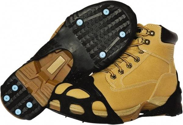 Duenorth - Size 5.5-7, (Women's Size 6.5-9.5) Strap-On Cleat - Tungsten Carbide Spike Traction, Black - Industrial Tool & Supply