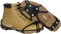 Duenorth - Size L, (Women's Size L) Strap-On Cleat - Tungsten Carbide Spike Traction, Black - Industrial Tool & Supply
