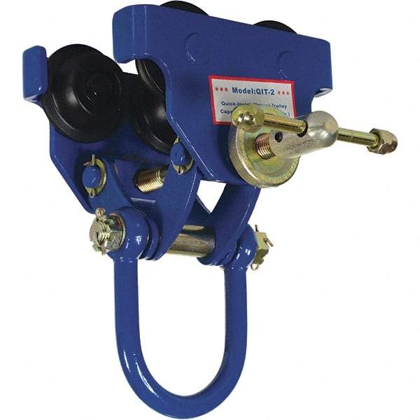 Vestil - 1 Ton Capacity Quick Install Manual Trolley - 3" to 5" Flange Width - Industrial Tool & Supply