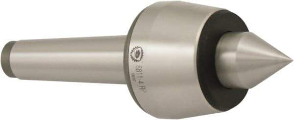 Bison - MT5 Morse Taper Shank, 85mm Head Diam, Live Center - 2,500 Max RPM, 40mm Point Diam, 1.73" Point Len, 4,190 Lb Max Workpc, Standard Point - Industrial Tool & Supply